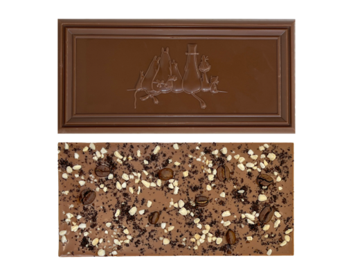 Organic Moomin Chocolate Moominpappa - Mjölkchoklad 41% med kaffe och krokant - Bild 2