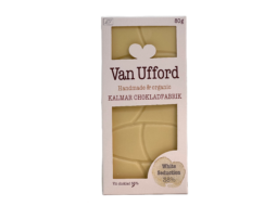 En bild som visar White seduction - vit choklad 31% Van Ufford chokladkaka från Kalmar Chokladfabrik