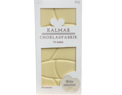 En bild som visar White Seduction - Handgjord och ekologisk chokladkaka i vit choklad 38%. Premiumchoklad tillverkad av Kalmar Chokladfabrik.